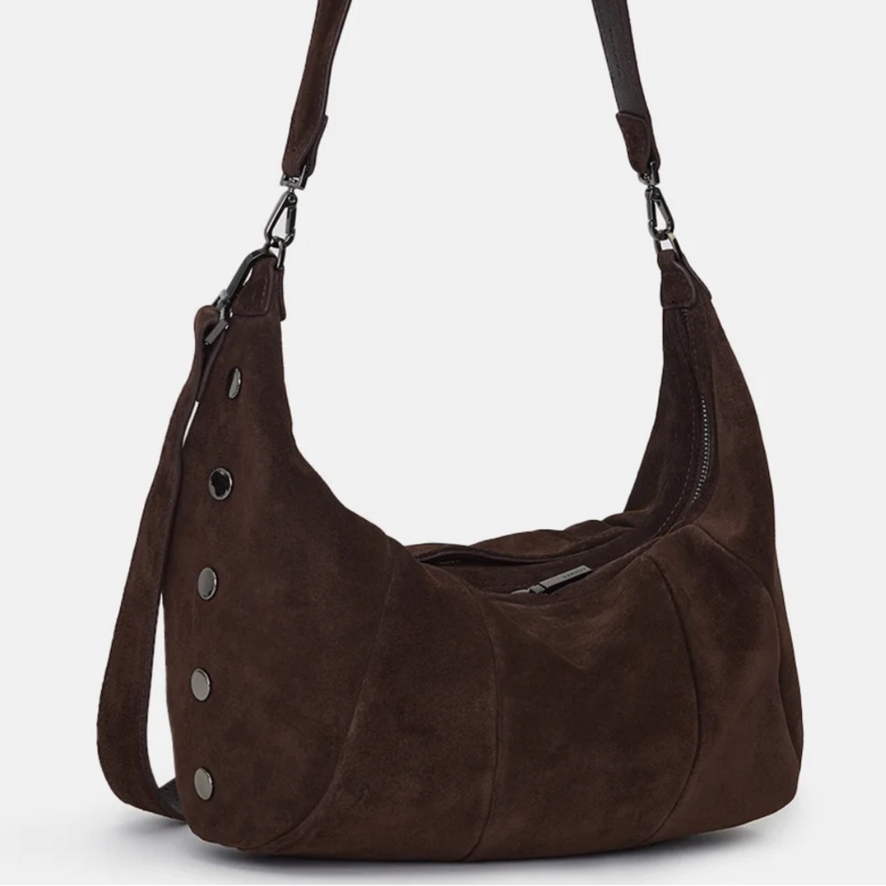 NWT HAMMITT Morgan Espresso Suede with Gunmetal Hardware